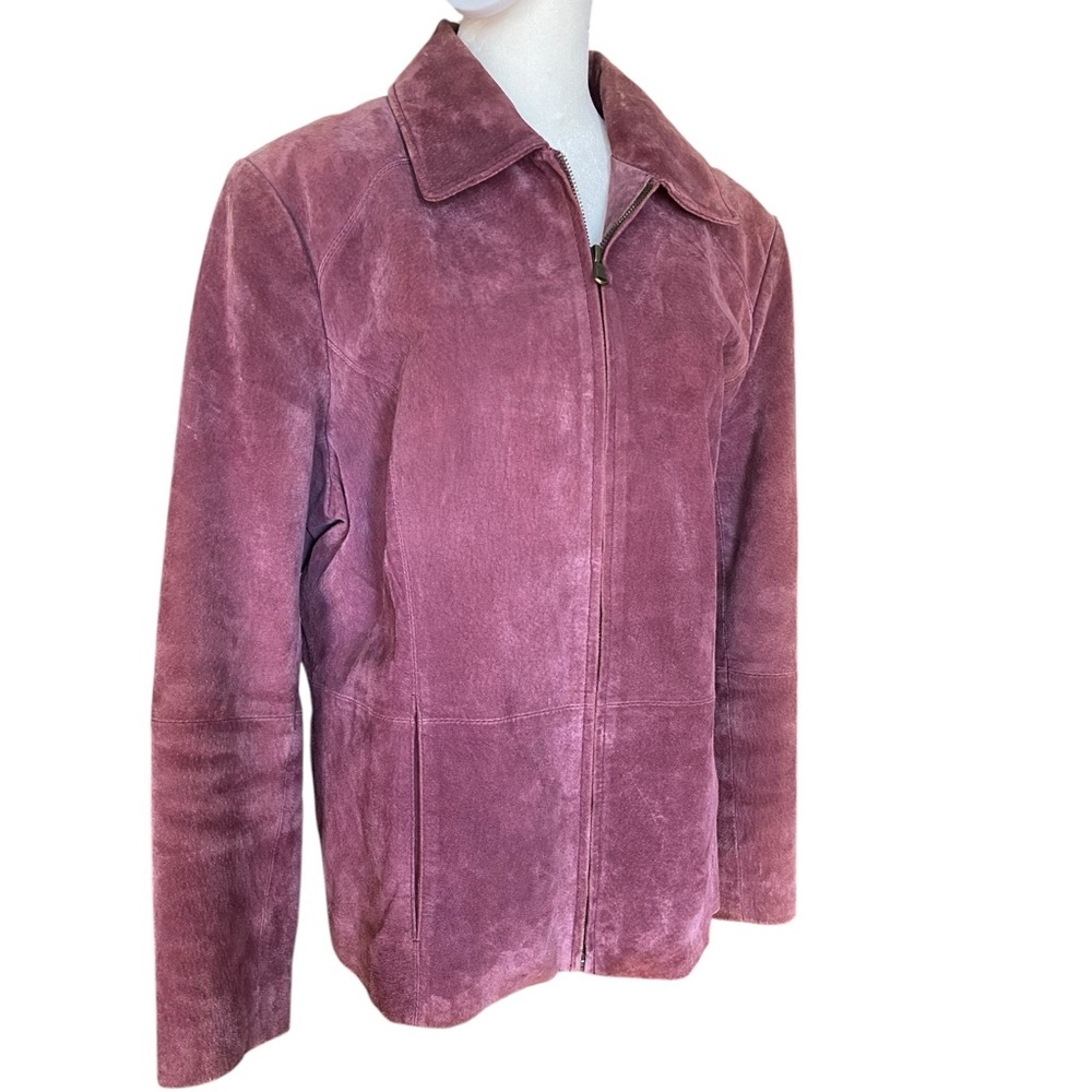 Relativity Women’s Purple Leather Suede Zip Pockets Jacket Size 1X